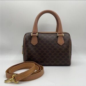 Celine Macadam Small Boston Bag Vintage AUTHENTIC